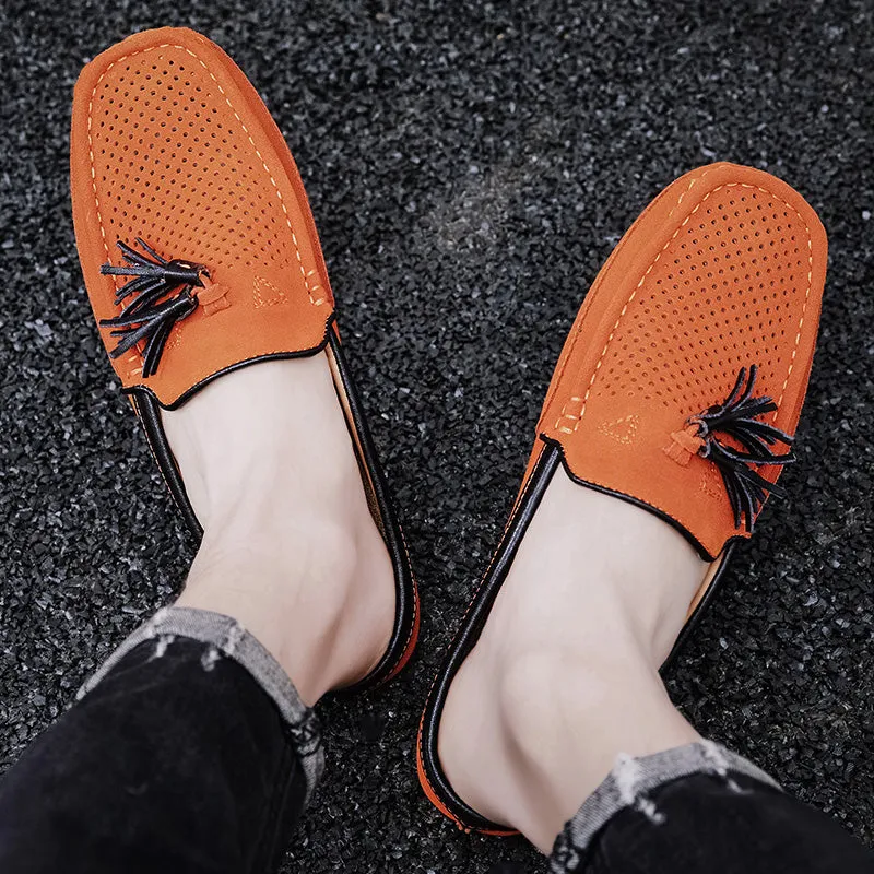 Men's Tassel Perforated Driving Clogs