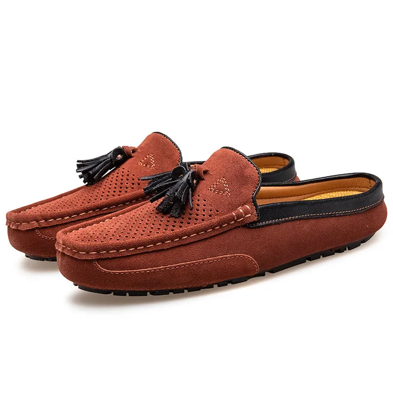 Men's Tassel Perforated Driving Clogs