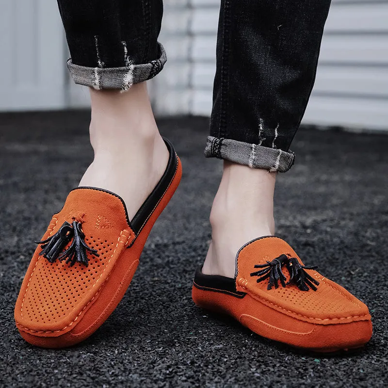 Men's Tassel Perforated Driving Clogs