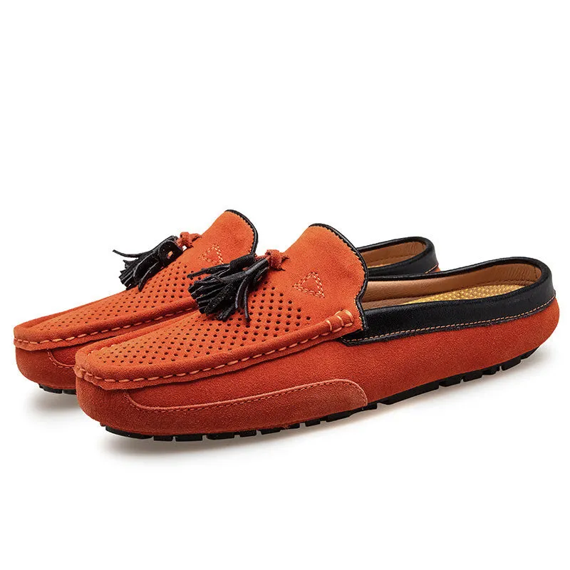 Men's Tassel Perforated Driving Clogs