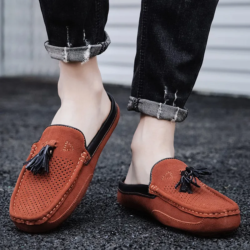 Men's Tassel Perforated Driving Clogs