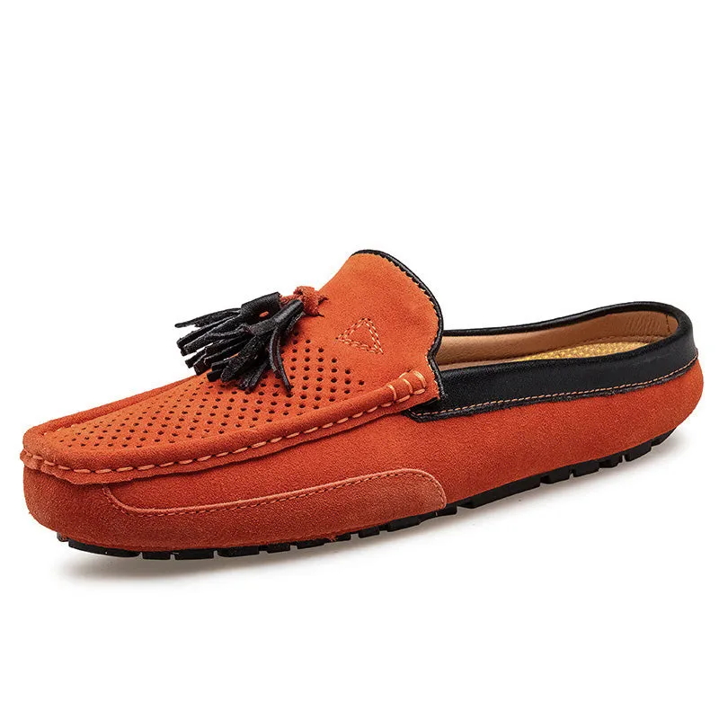 Men's Tassel Perforated Driving Clogs