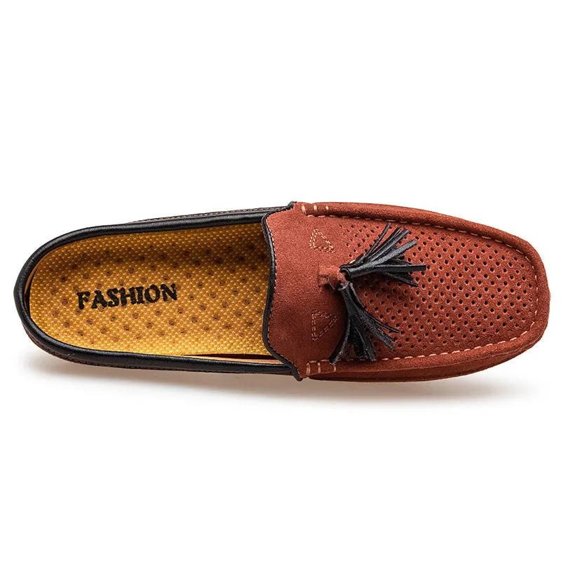 Men's Tassel Perforated Driving Clogs