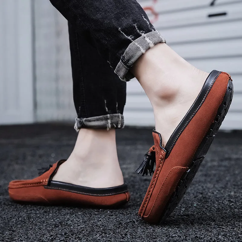 Men's Tassel Perforated Driving Clogs