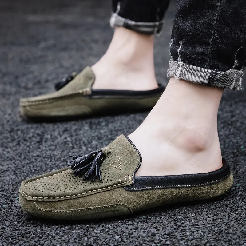 Men's Tassel Perforated Driving Clogs