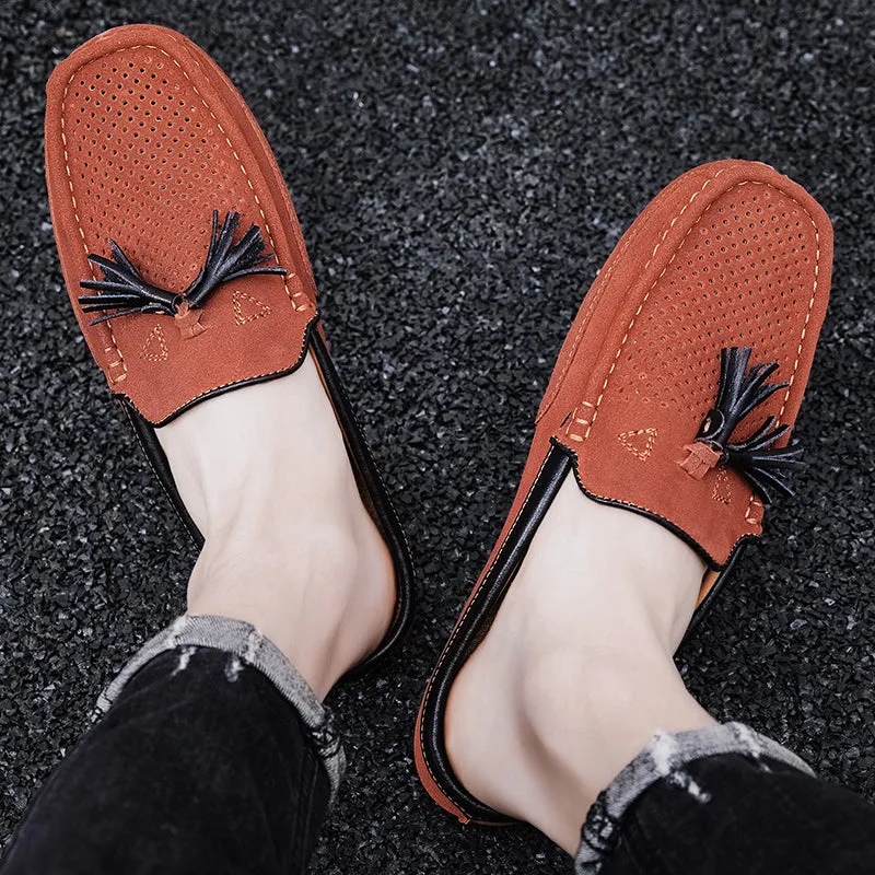 Men's Tassel Perforated Driving Clogs