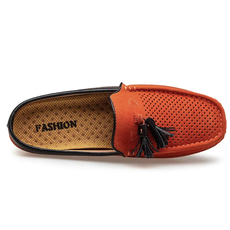 Men's Tassel Perforated Driving Clogs