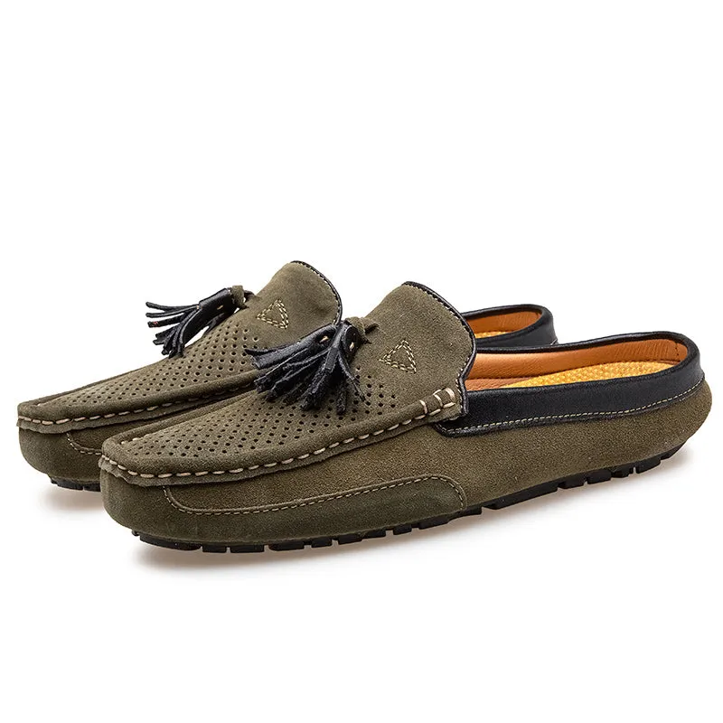 Men's Tassel Perforated Driving Clogs
