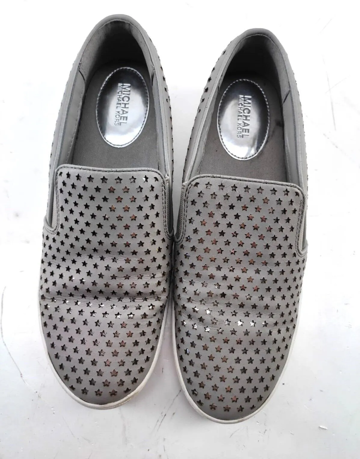 Michael Kors White with Gold stars Casual Slip On Loafers Shoes (US-7)