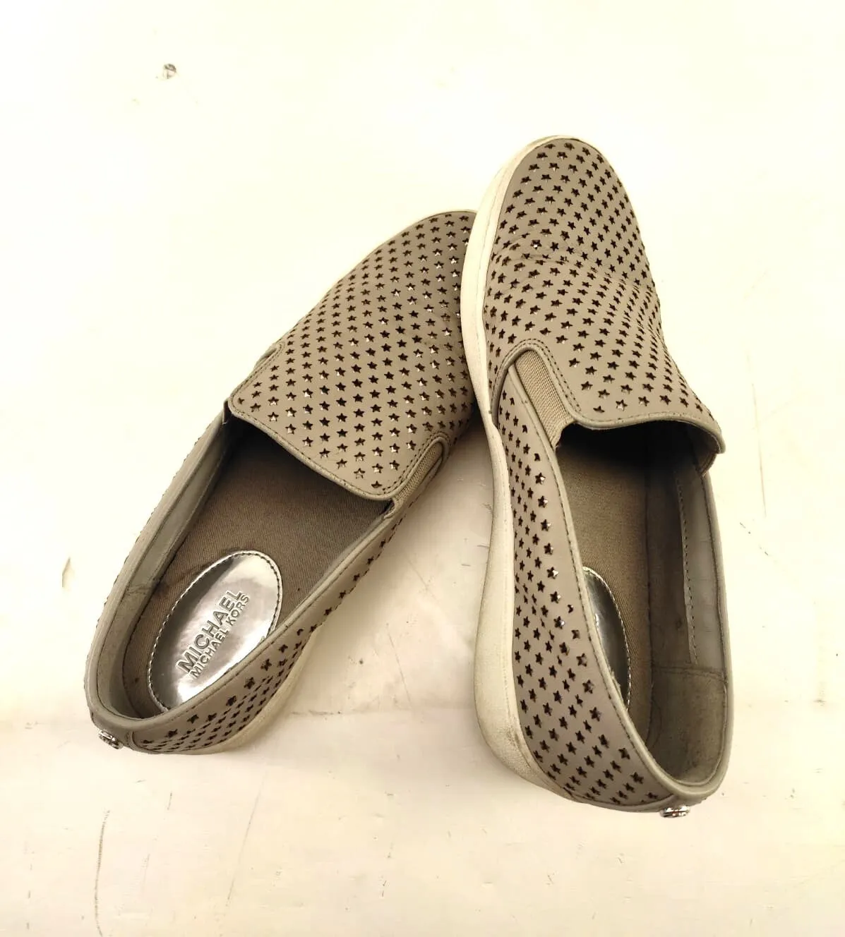 Michael Kors White with Gold stars Casual Slip On Loafers Shoes (US-7)