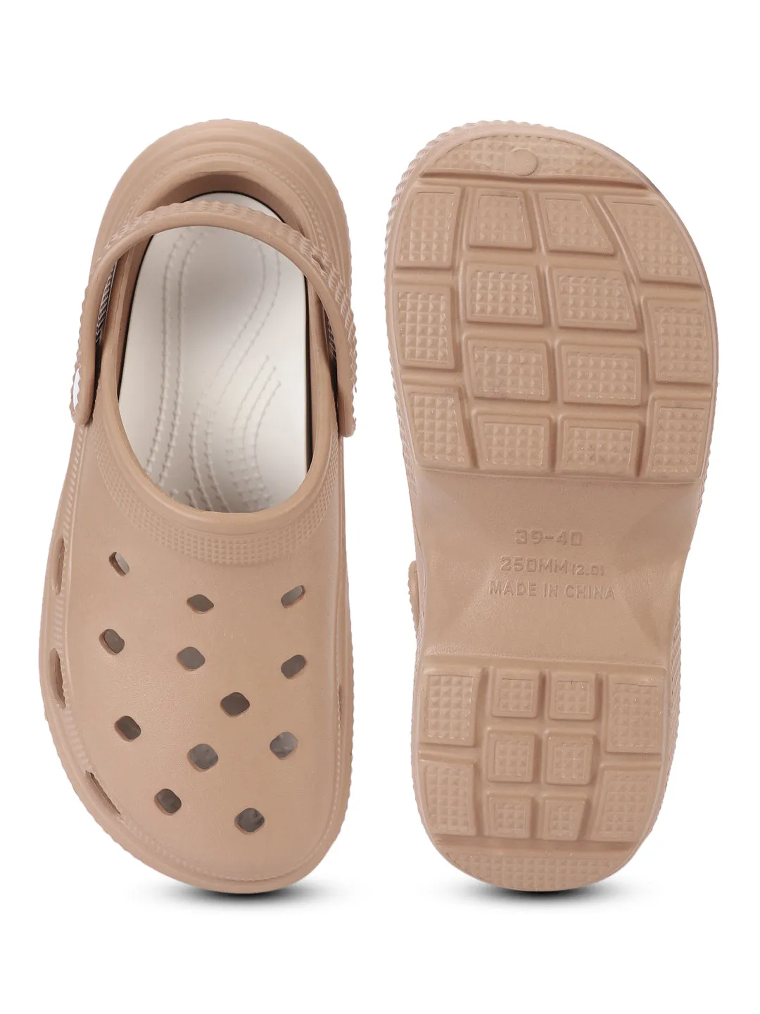Mocha PU Block Slip-On Clogs (TC-RS4204-MOC)