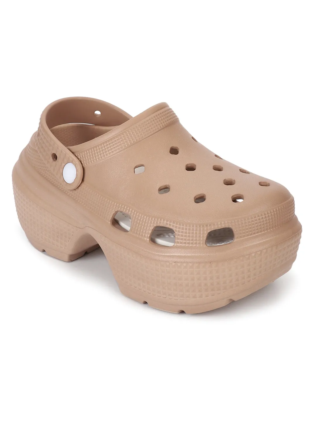 Mocha PU Block Slip-On Clogs (TC-RS4204-MOC)