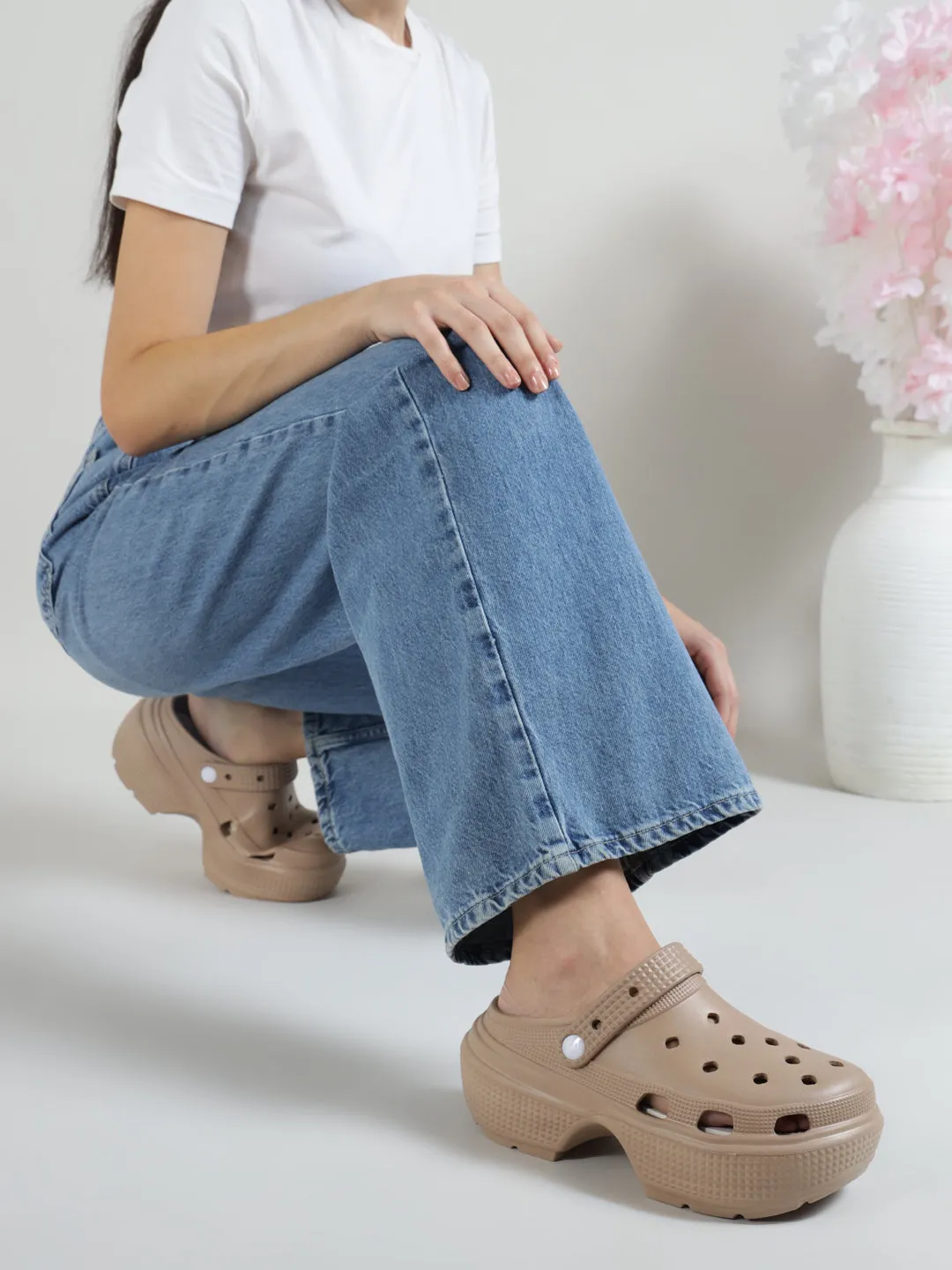 Mocha PU Block Slip-On Clogs (TC-RS4204-MOC)