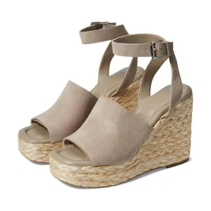 Nelly Taupe Suede Espadrille Wedge Sandals