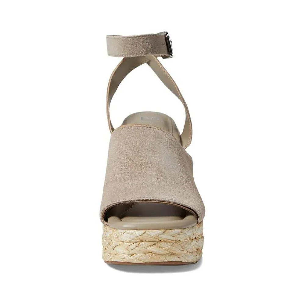 Nelly Taupe Suede Espadrille Wedge Sandals