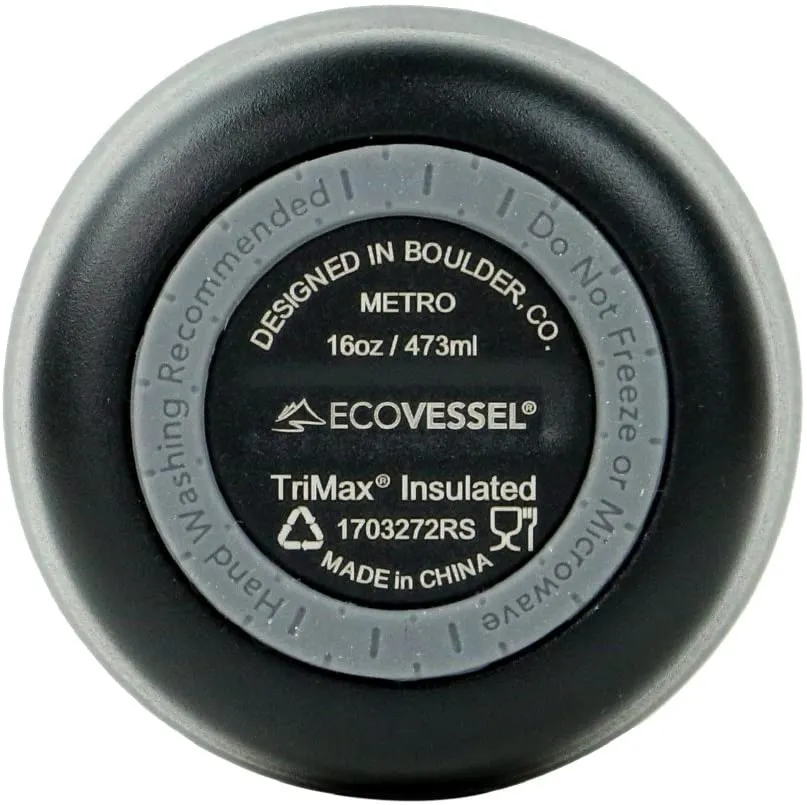 New EcoVessel Metro TriMax Vacuum Insulated Stainless Steel Tumbler Cup/Coffee Travel Mug