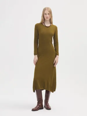 Nice Things Wool Blend Dress - Khaki