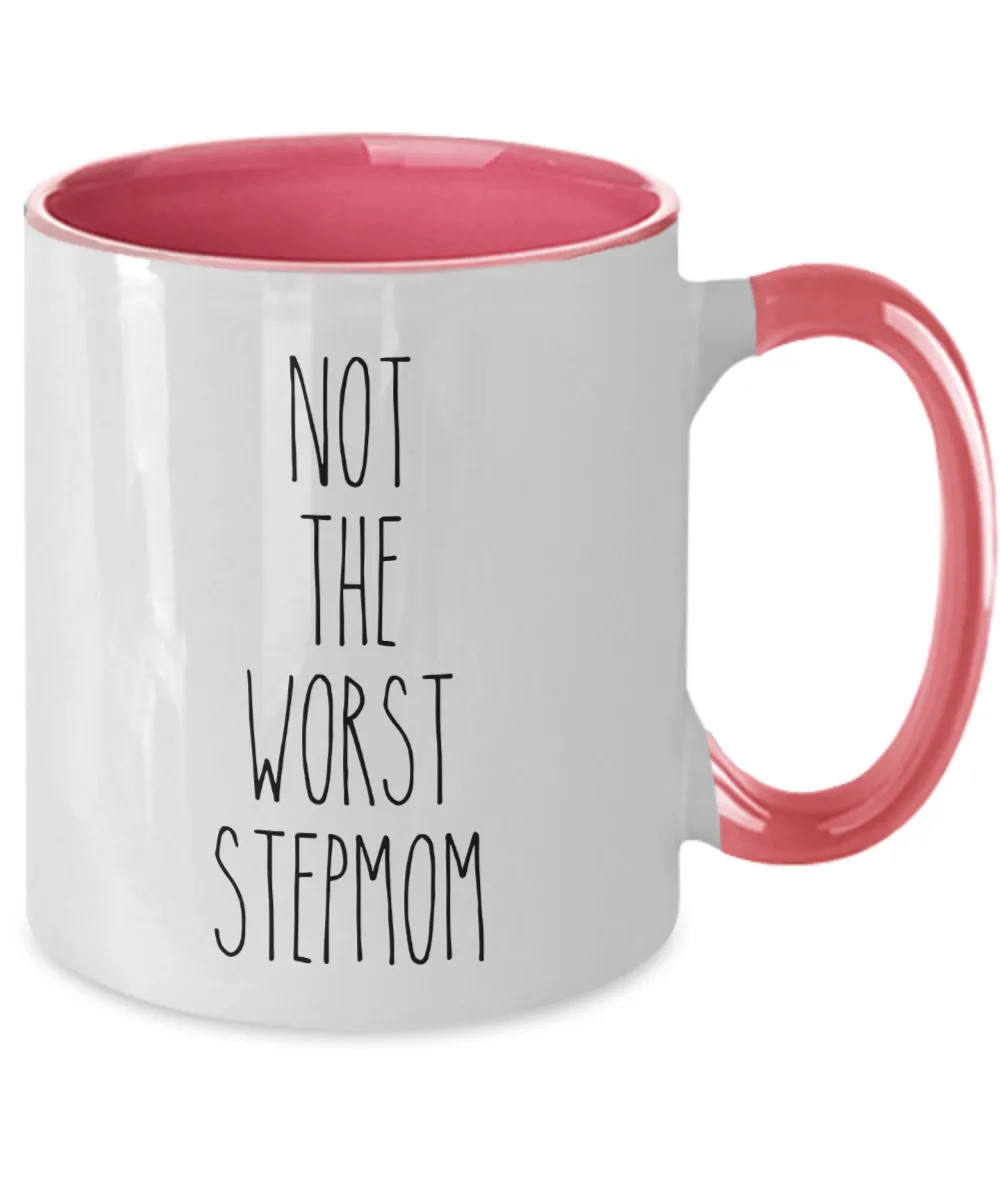 Not The Worst Stepmom Mug Two-Tone Coffee Cup Funny Gift