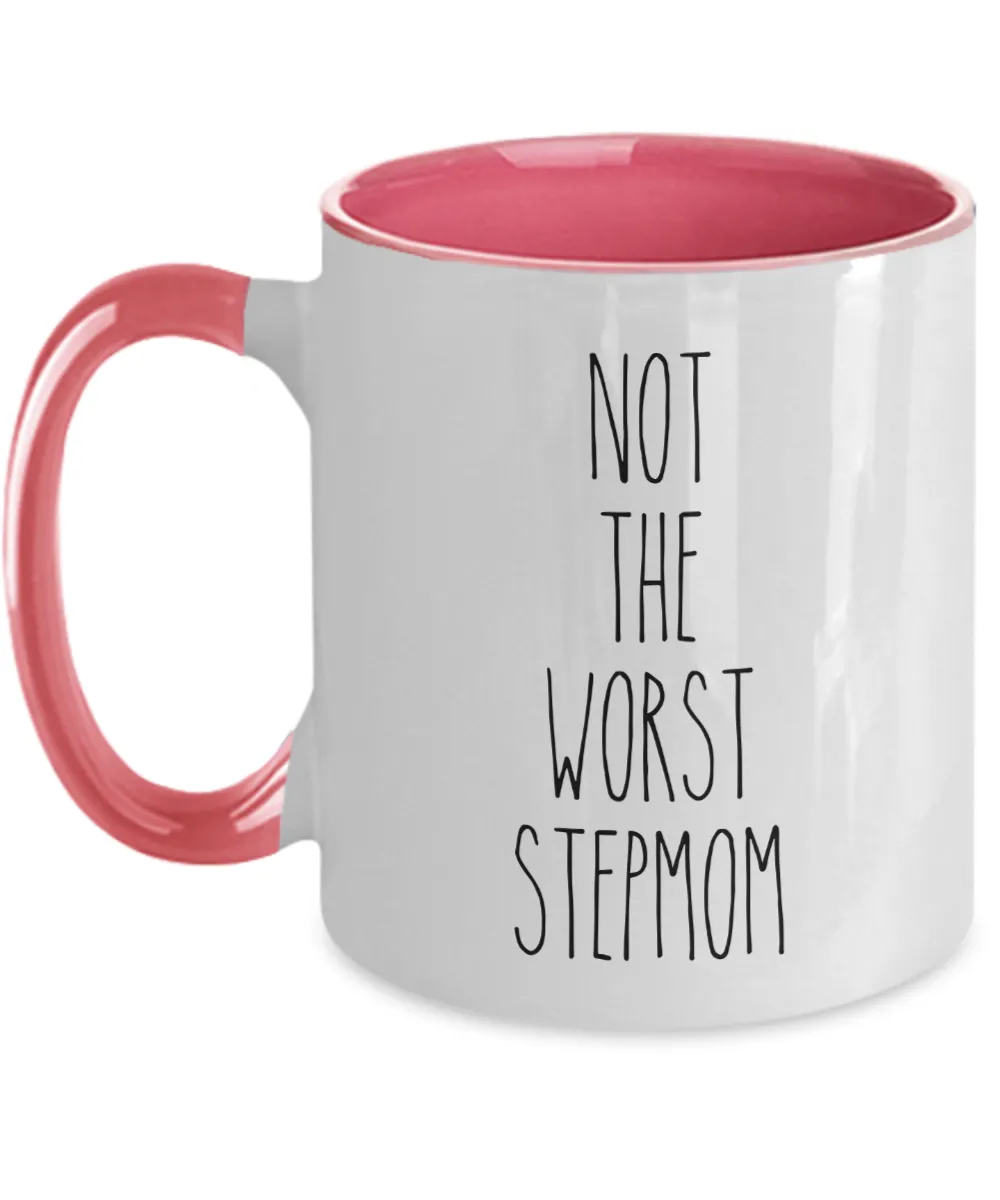 Not The Worst Stepmom Mug Two-Tone Coffee Cup Funny Gift