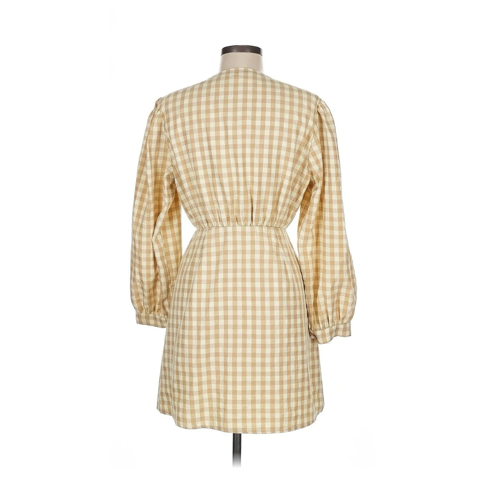 NWOT Sister Jane Women's Honey Gingham Mini Dress – Peter Pan Collar, Yellow, Medium