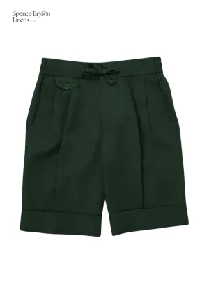 Olive Linen Bermuda Shorts