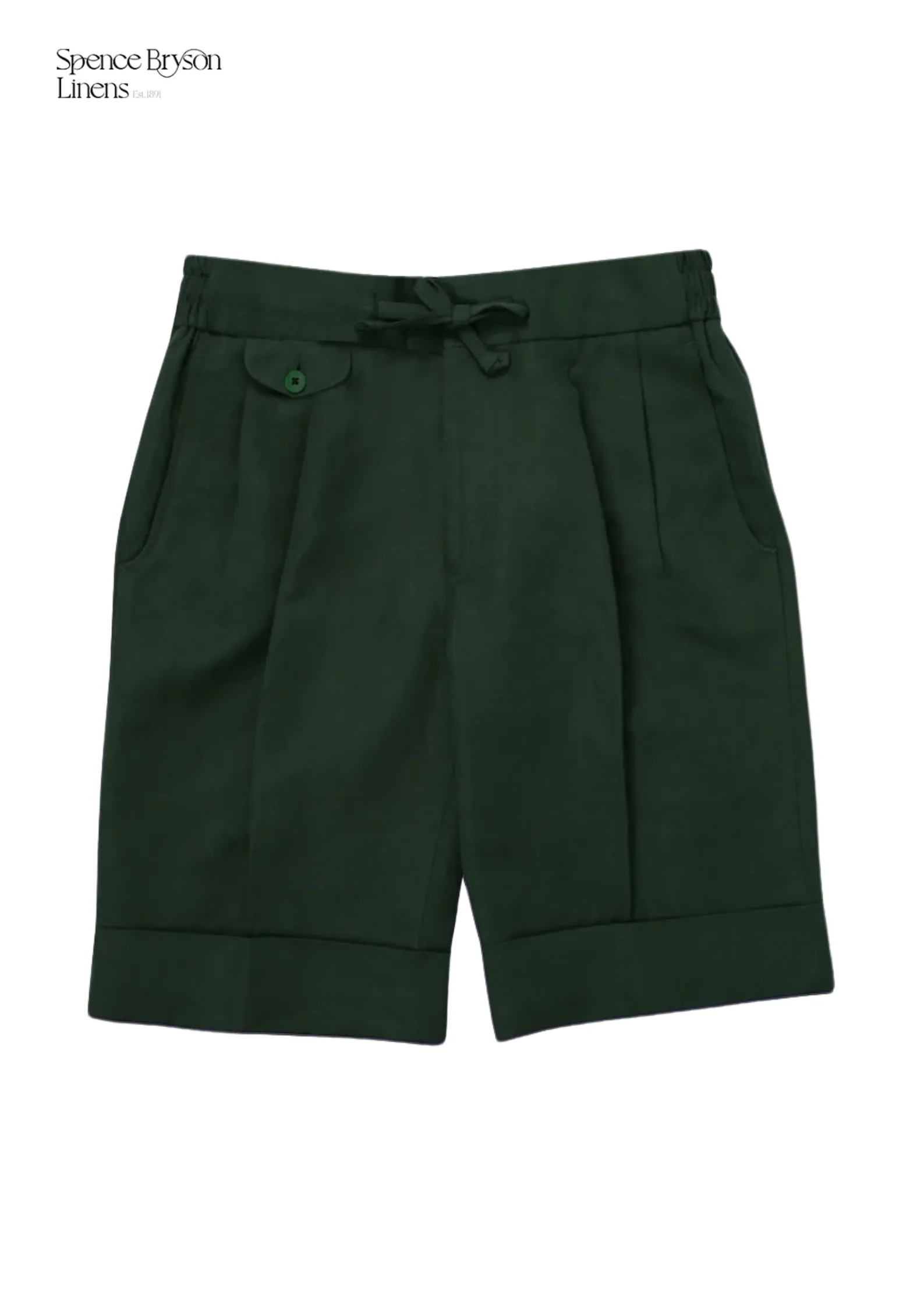Olive Linen Bermuda Shorts