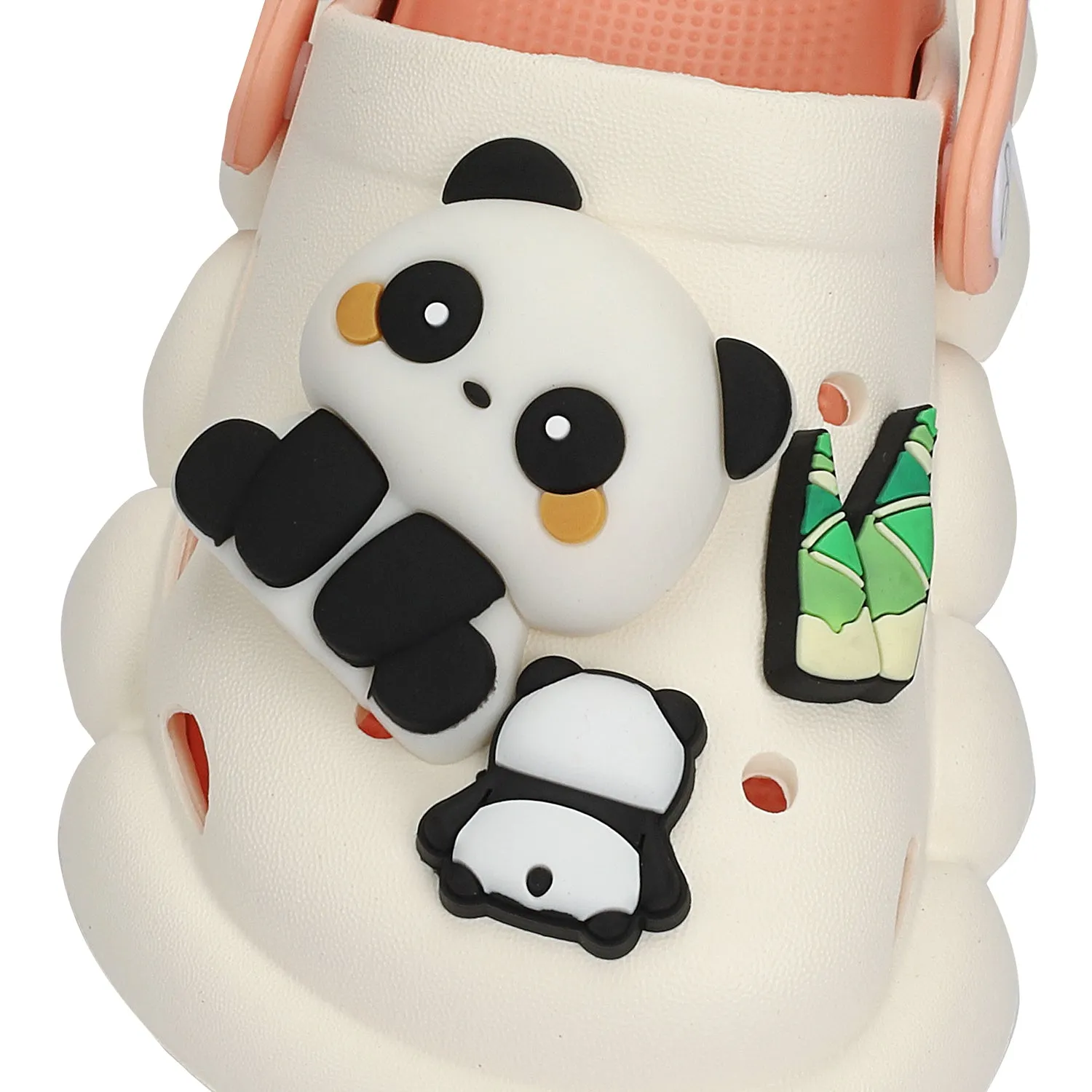 PANDA APPLIQUE CLOGS - LIGHT PINK