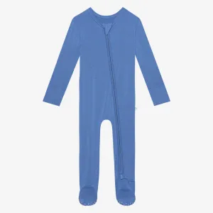 Posh Peanut Aviator Blue Zippered Footie