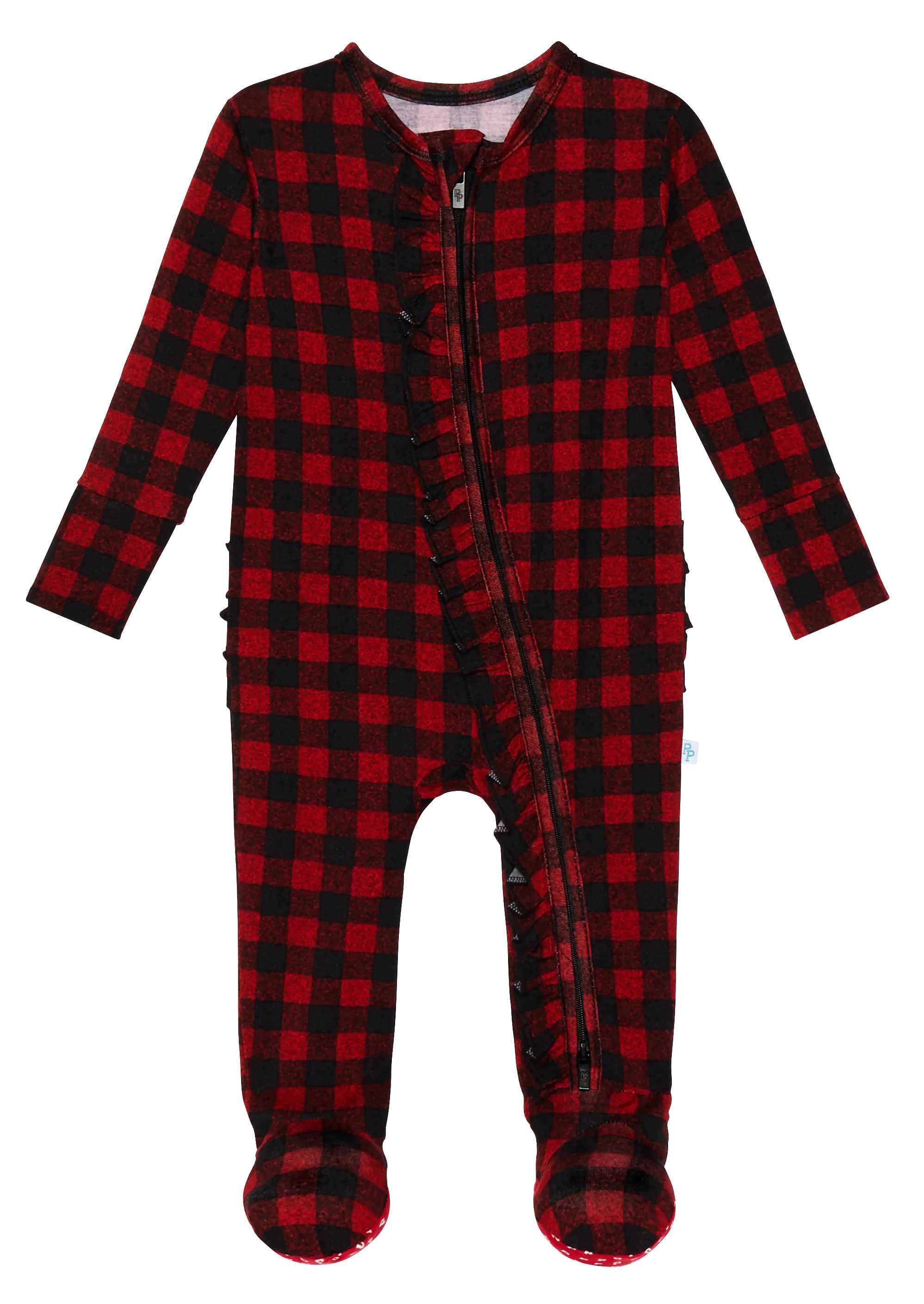 Posh Peanut Grayson Ruffled Zippered Footie