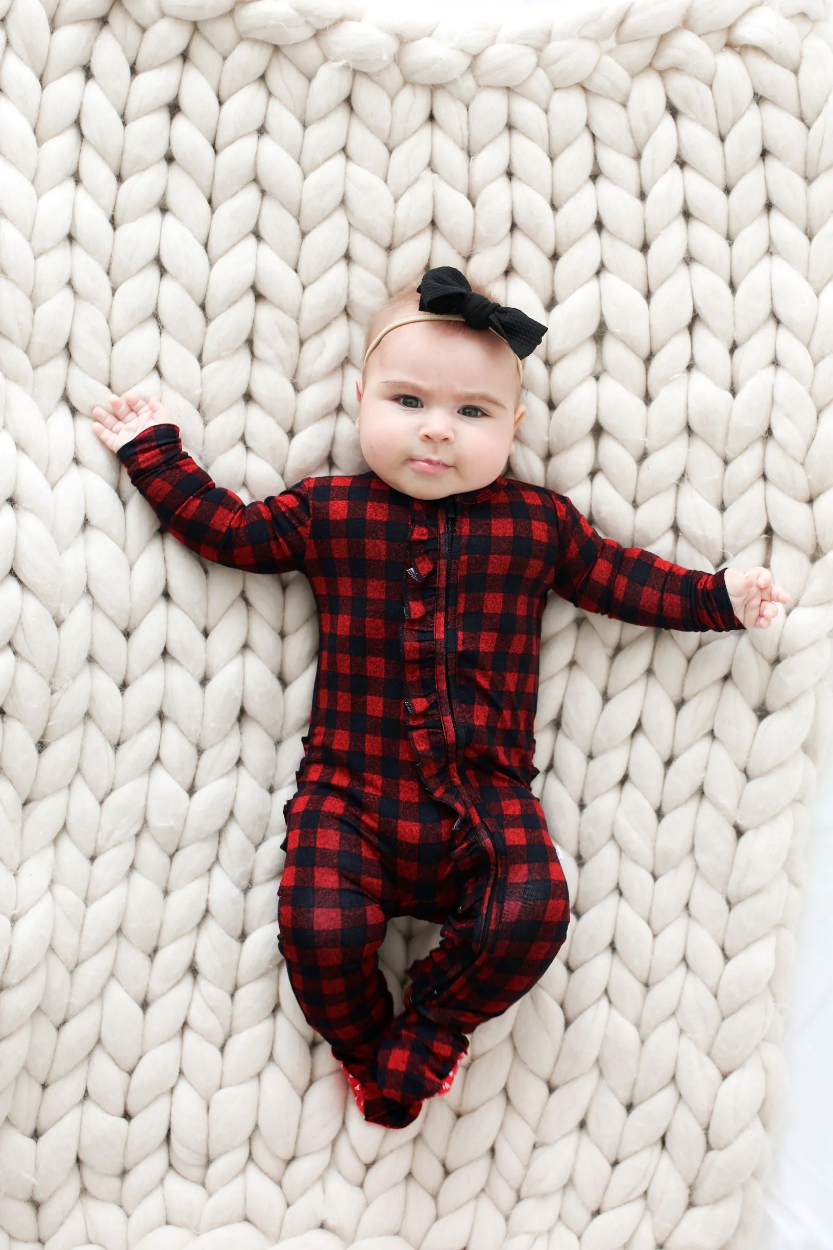 Posh Peanut Grayson Ruffled Zippered Footie