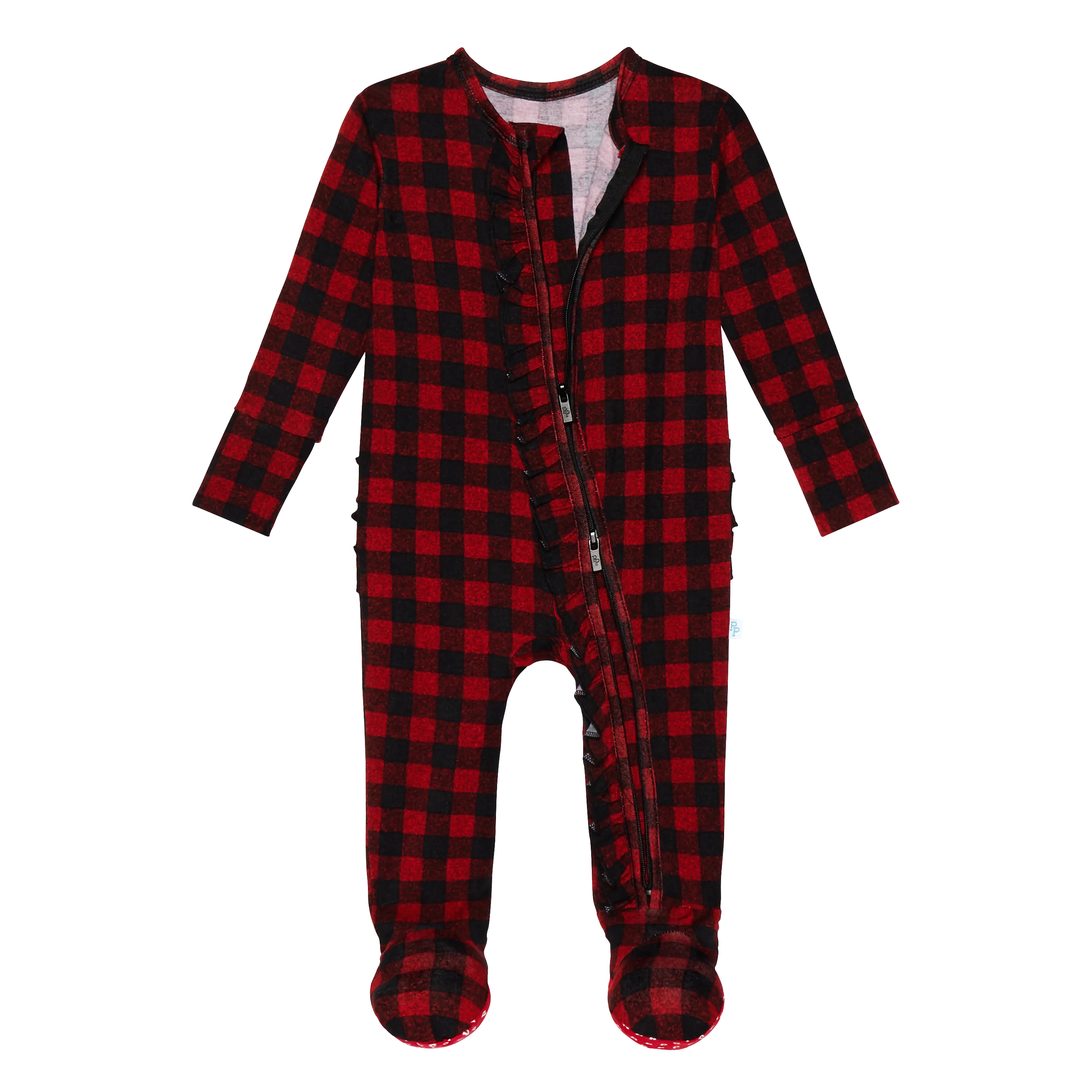 Posh Peanut Grayson Ruffled Zippered Footie