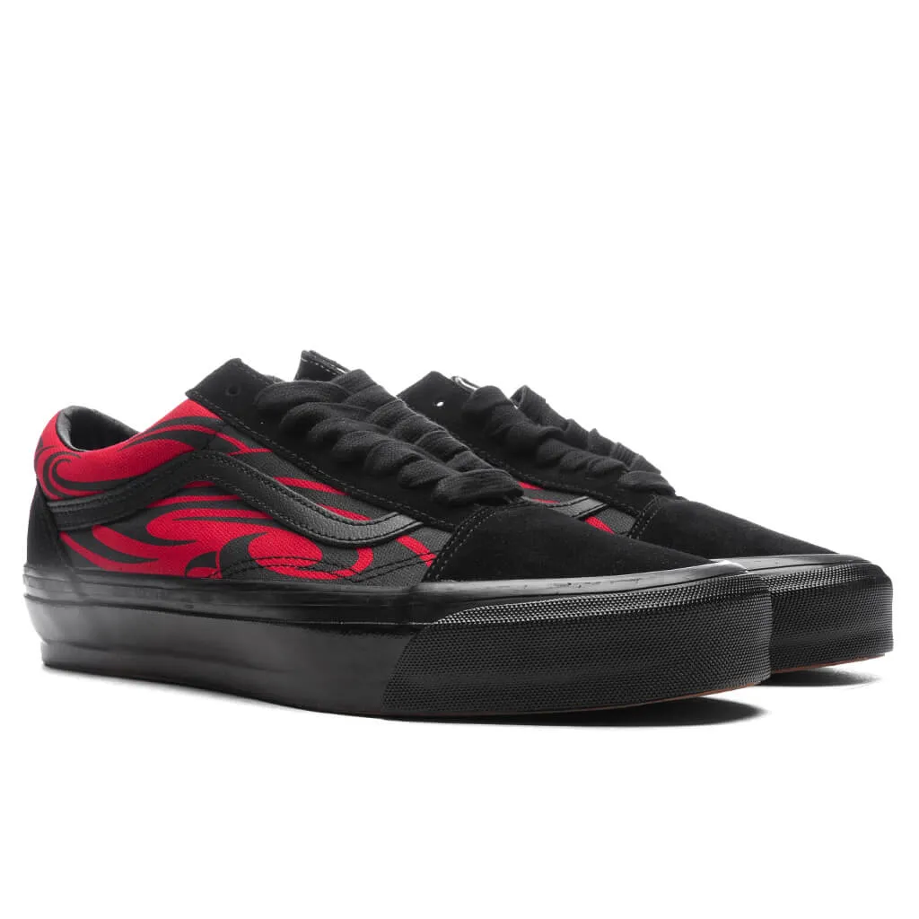 Premium Old Skool Y2K Flame - Black/Red