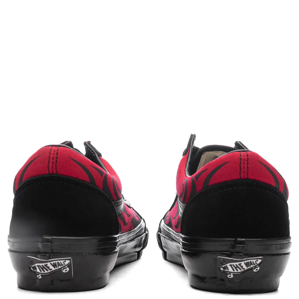 Premium Old Skool Y2K Flame - Black/Red