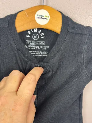 Primary Organic Sleepsuit - Plain dye Black (New) ages newborn to 18-24m