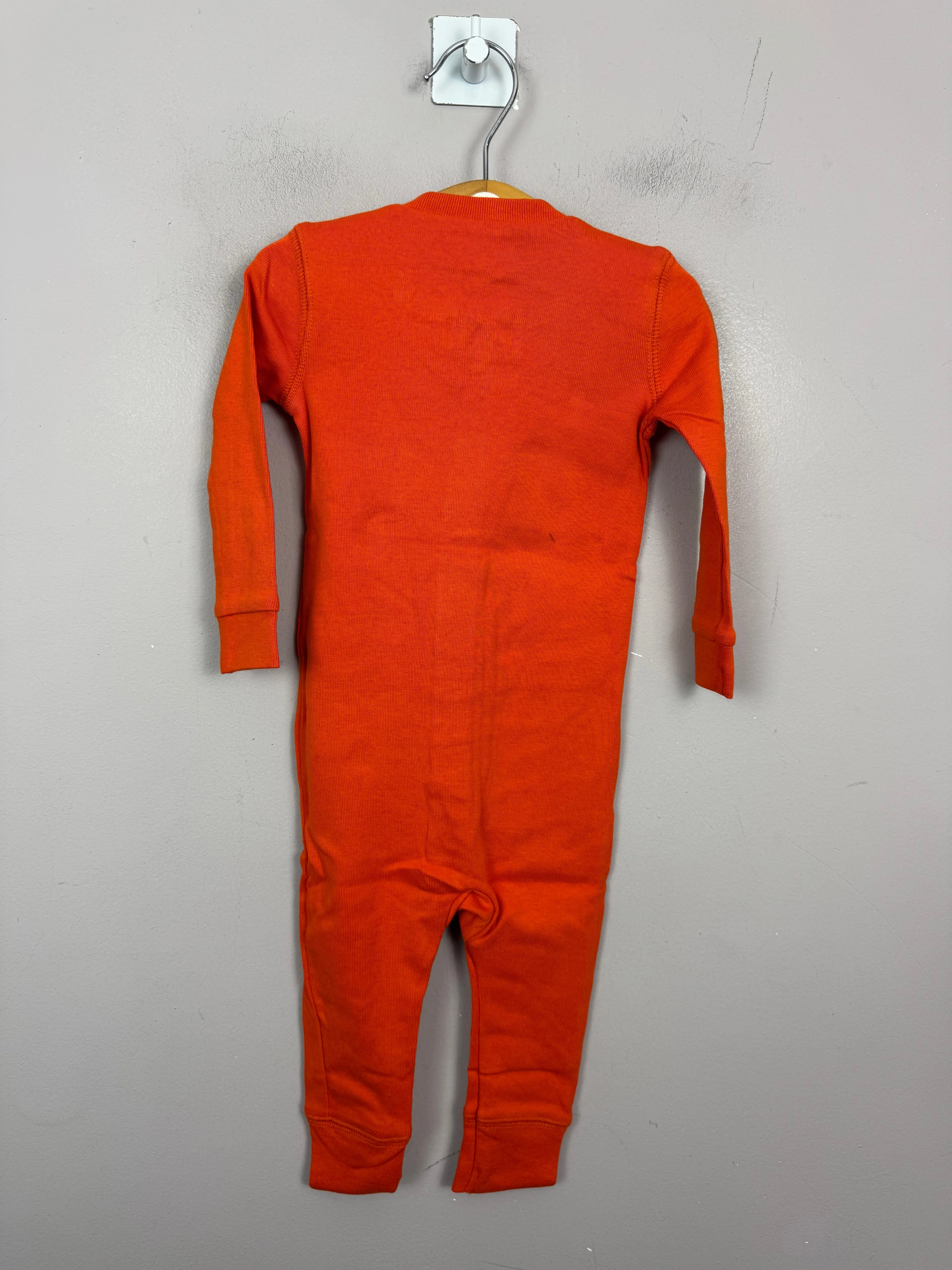 Primary Organic Sleepsuit - Plain dye, Tangerine (New) 9-12m, 18-24m