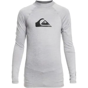 QUIKSILVER ALL TIME LS RASH SHIRT YOUTH SLEET HEATHER