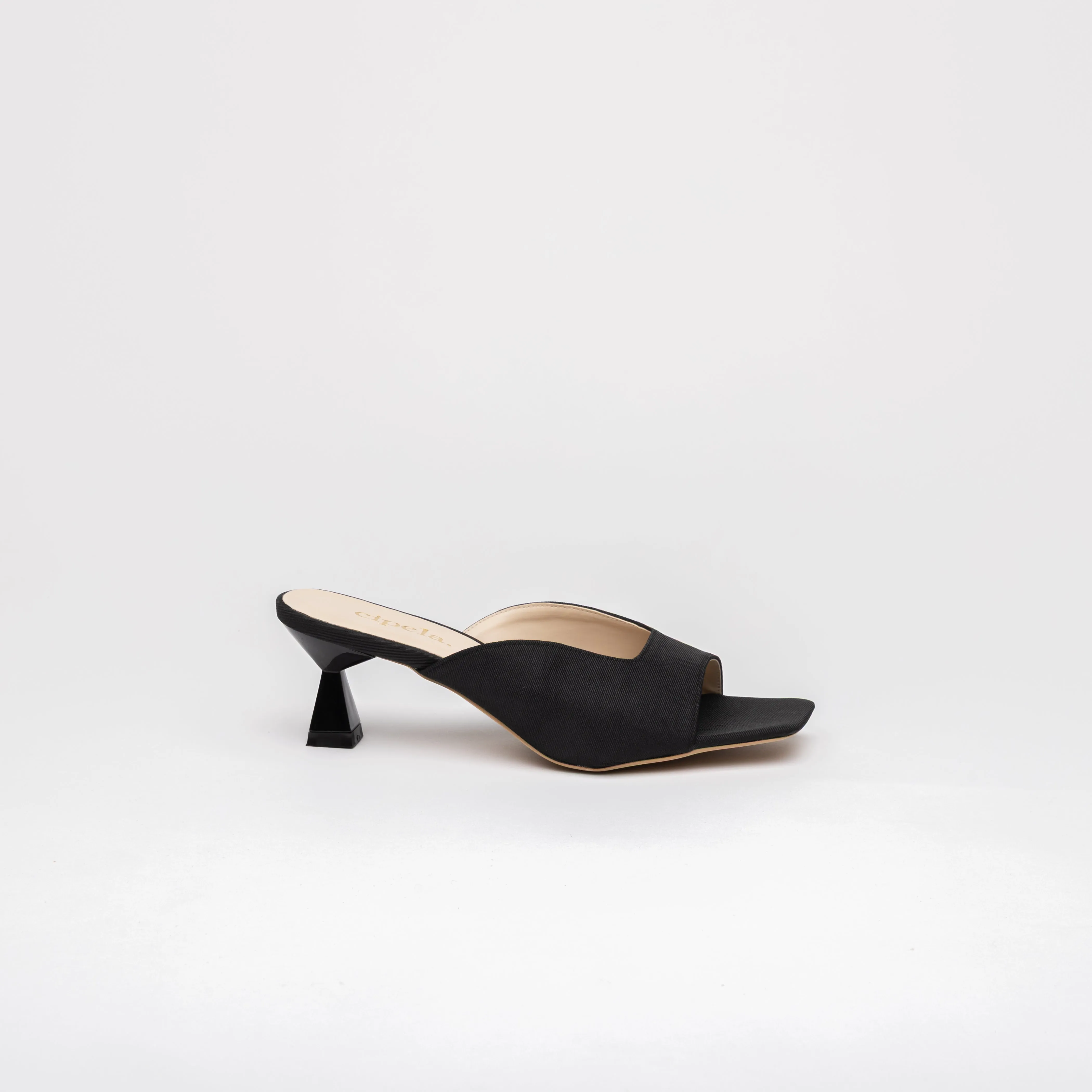 RAIA Sculpted Heel Open-Toe Mules - Onyx