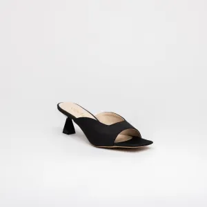 RAIA Sculpted Heel Open-Toe Mules - Onyx