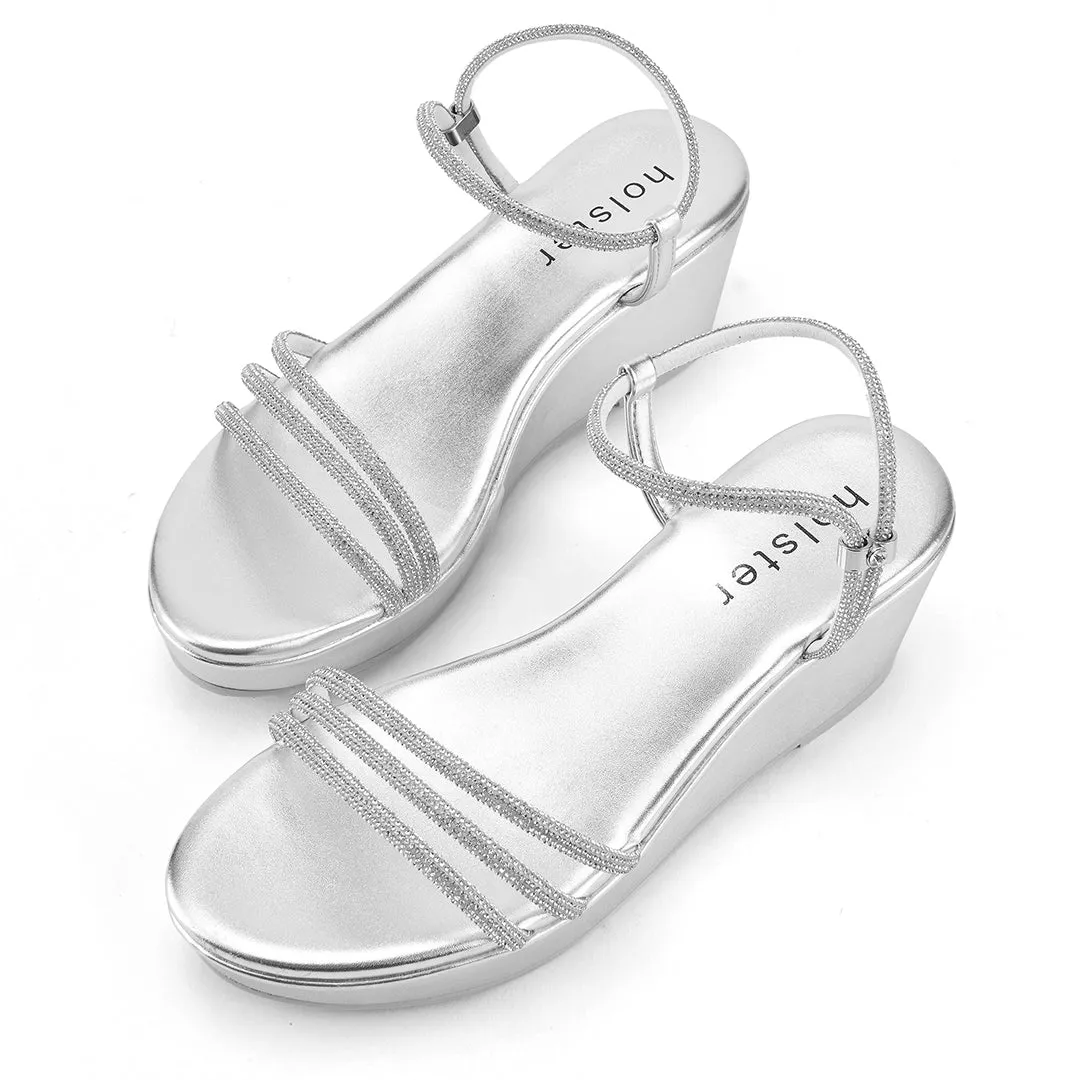 Revel Wedge & Beauty Espadrille  Bundle - Silver / Beige