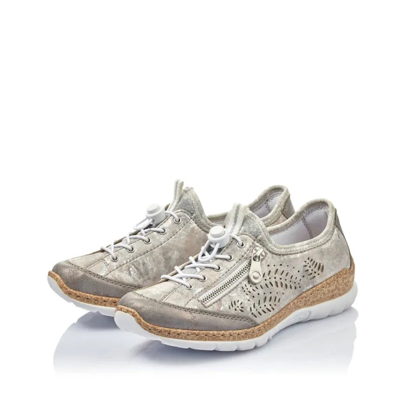 Rieker Women's Nikita N42K6-40 - Grey/Rose Metallic