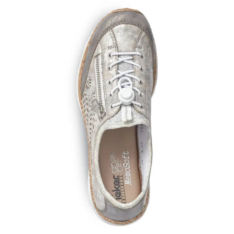 Rieker Women's Nikita N42K6-40 - Grey/Rose Metallic