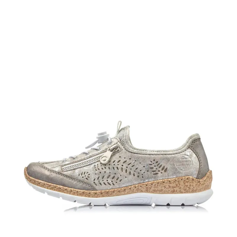 Rieker Women's Nikita N42K6-40 - Grey/Rose Metallic