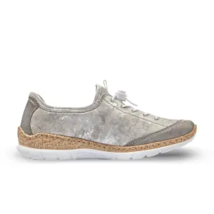 Rieker Women's Nikita N42K6-40 - Grey/Rose Metallic