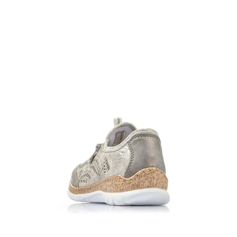 Rieker Women's Nikita N42K6-40 - Grey/Rose Metallic