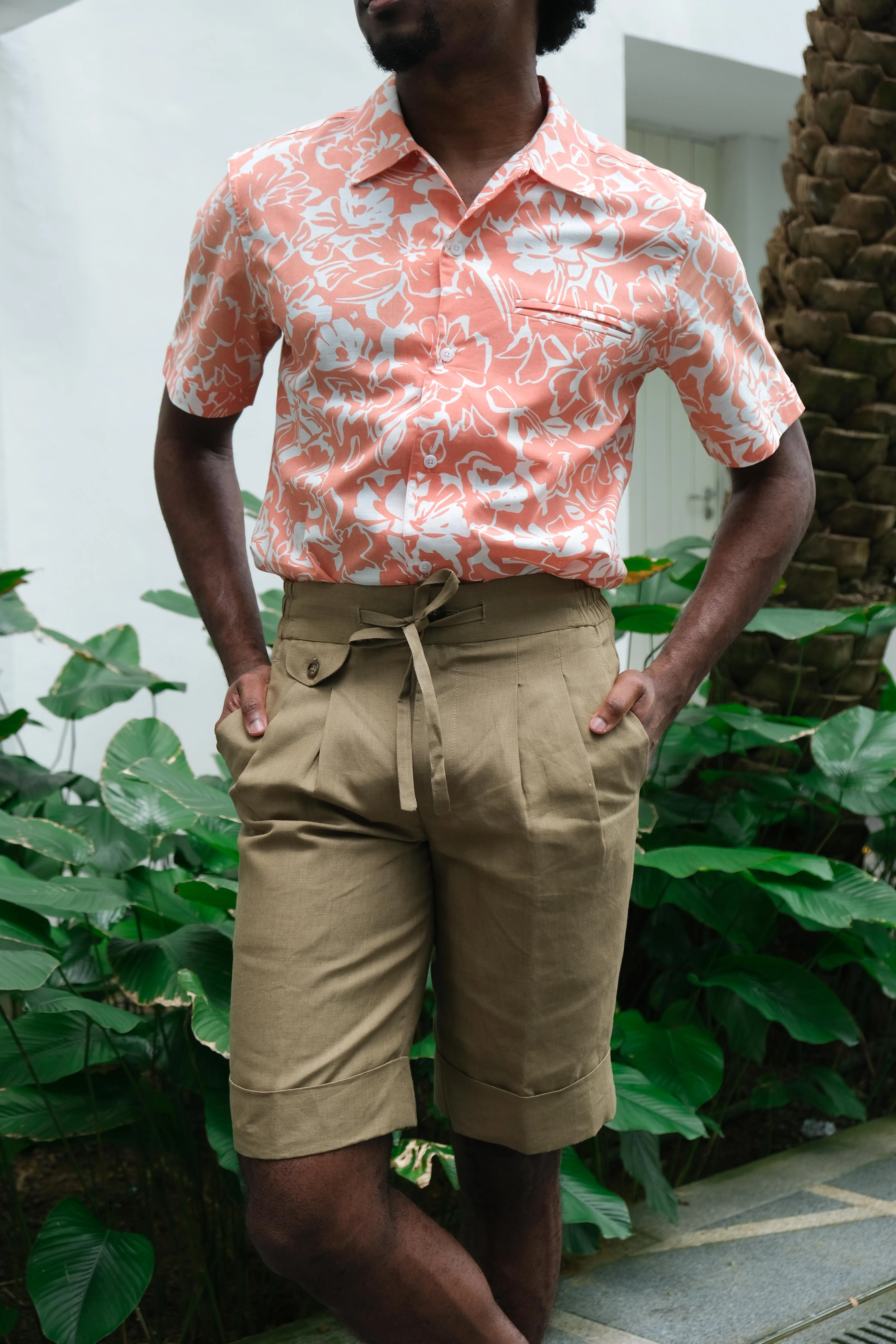 Sage Linen Bermuda Shorts