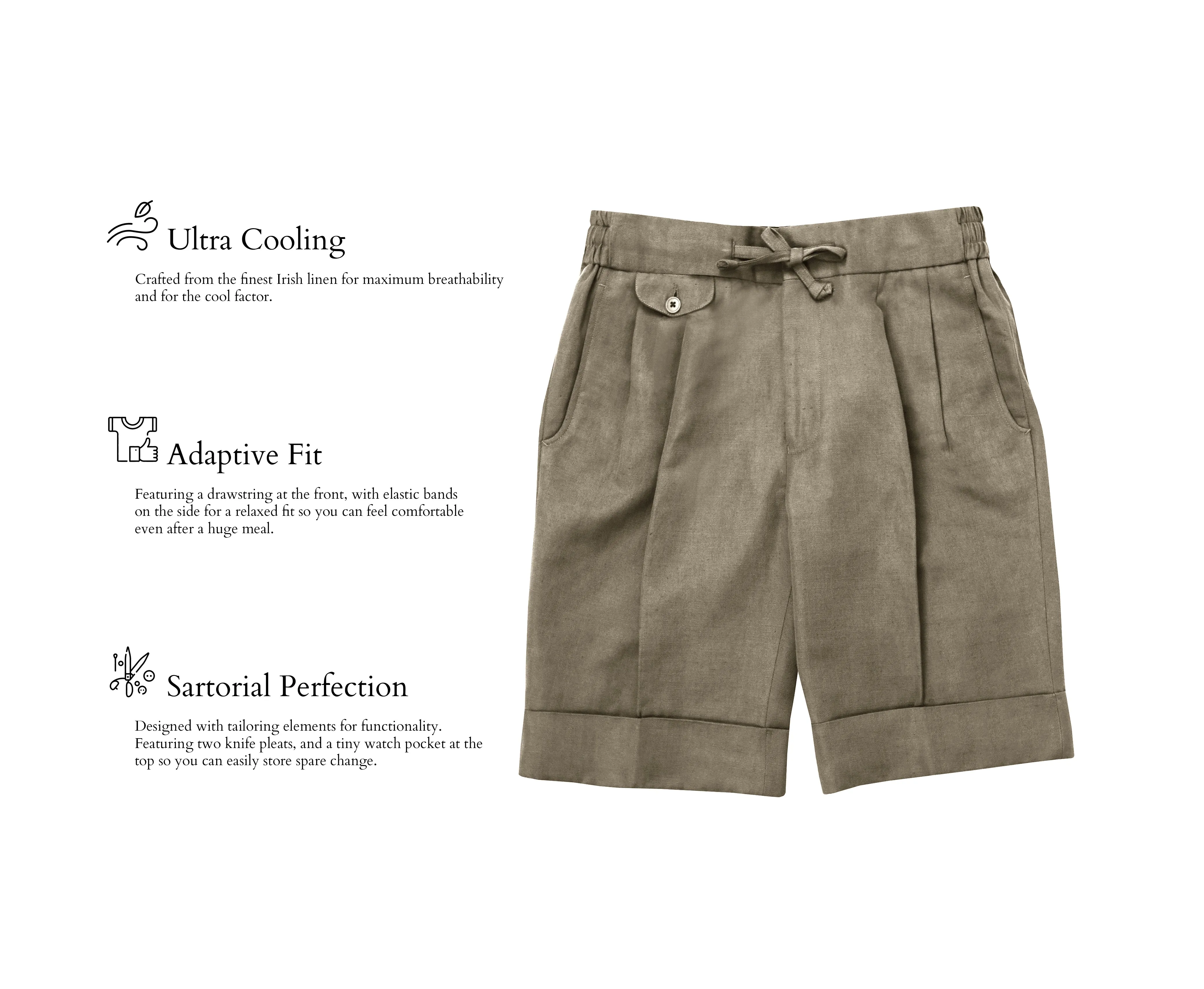 Sage Linen Bermuda Shorts