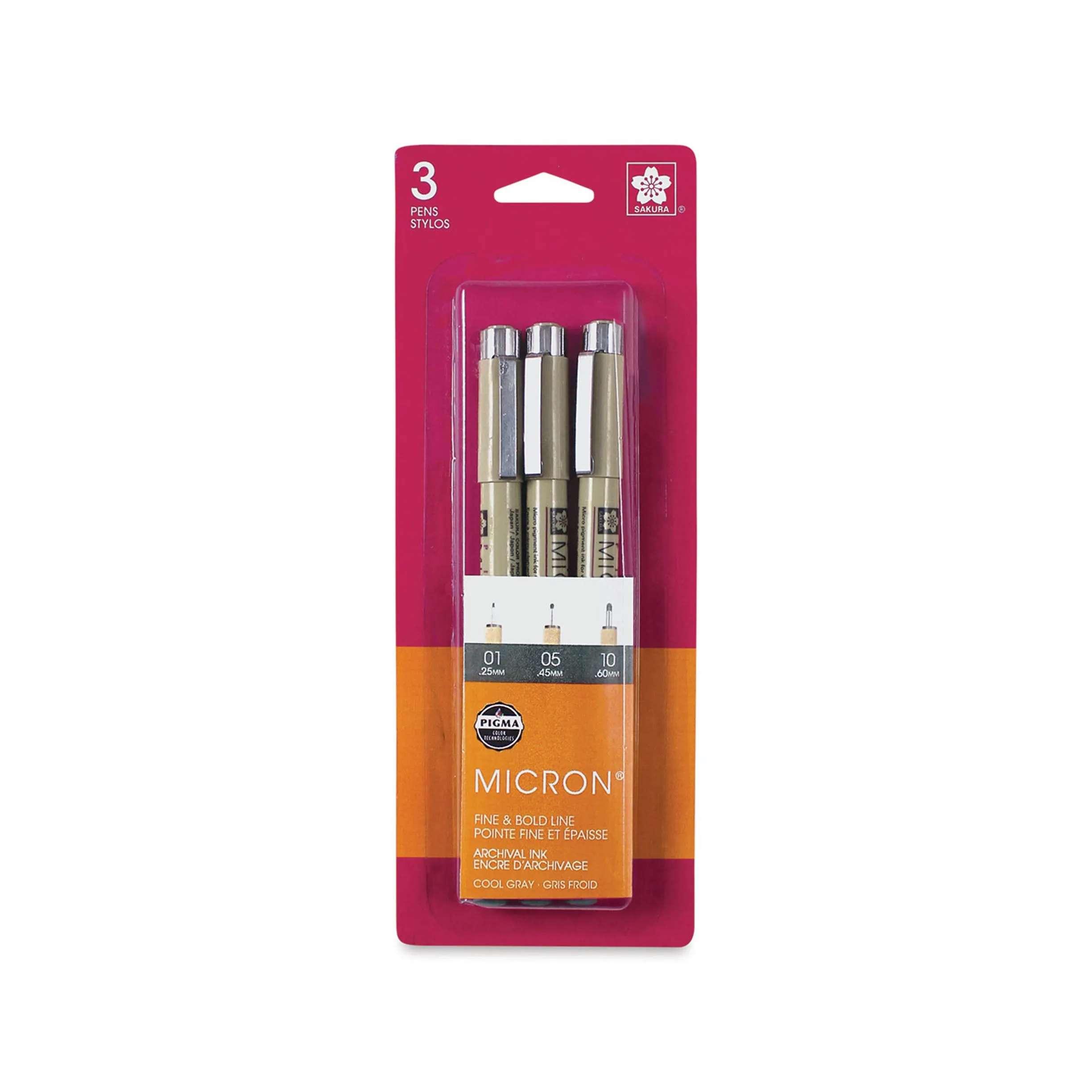 Sakura Pigma Micron Pens, Cool Gray Set of 3