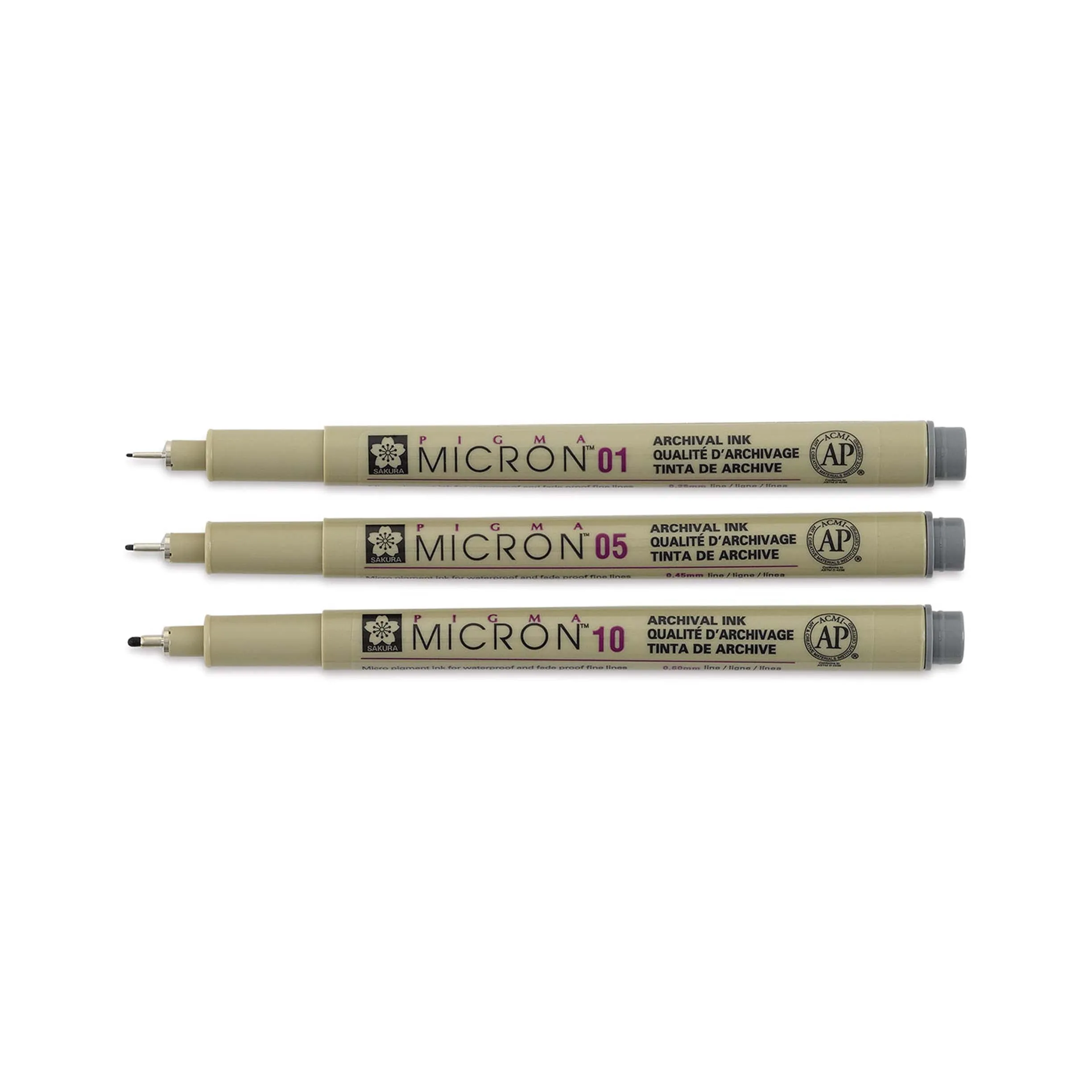 Sakura Pigma Micron Pens, Cool Gray Set of 3