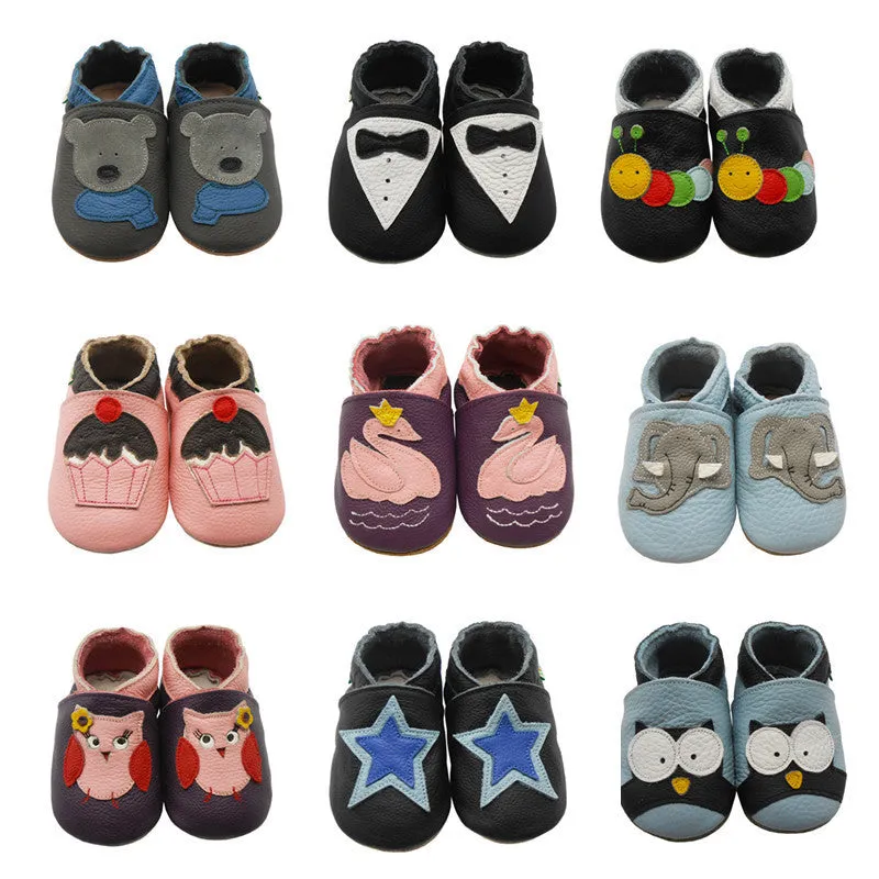 Sayoyo Fashion Cow Leather Baby Moccasins Soft Soled Baby Boy Shoes Girl born Infant Crib Shoes First Walkers