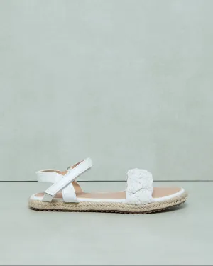 Senior Girls White Embellished Espadrille